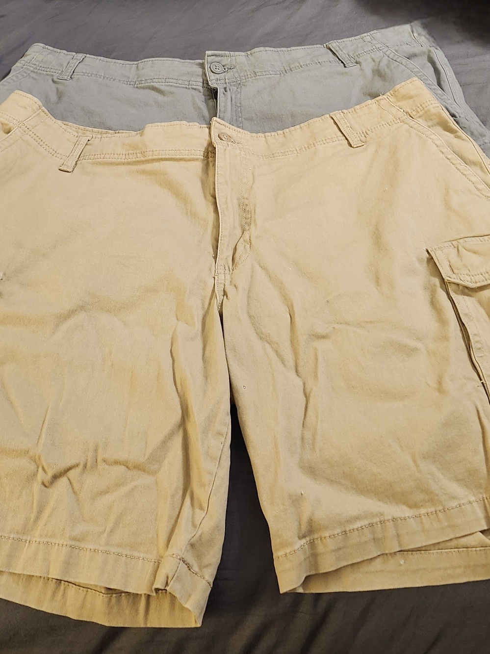 Two Pairs George Men's Cargo Shorts in Tan and Gray